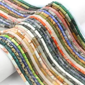 4x13MM Varied Kinds Natural Lapis Lazuli Smooth Cylinder Gemstone Various Sytle Loose Beads For Jewelry Making Design DlY Handmade Crafts Bracelet, Necklace, Earrings AAA Quality 15.5 Inches Long, Semi Precious Stone