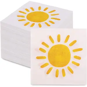 200 count Boho Sun Paper Napkins First Trip Around The Sun Napkin Disposable Sunshine  Napkins for Birthday  Shower Party Supplies