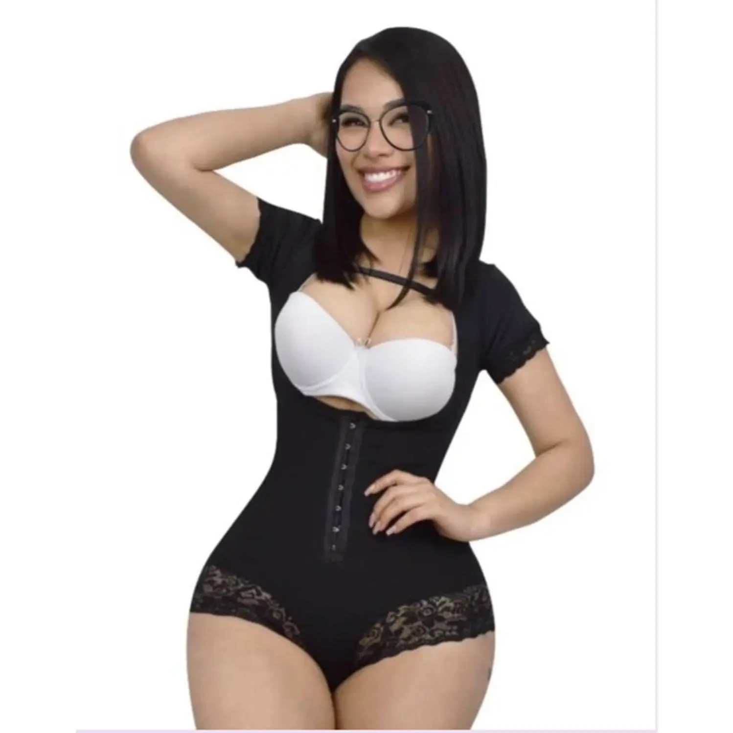 Black Medium Compression Shapewear in S M L XL Sizes for Enhanced Comfort and Support