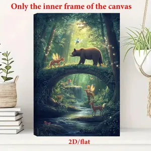 2D Flat, 2D Flat, 2D Flat 2D/Flat, 1pc, Canvas Painting-Frame, Inner Frame Painting, Poster And Printed Materials, Applicable to Living Room, Office, Library, Bar, Cafe, Abstract Art, Perfect Birthday, Holiday Gift, Halloween Gifts	 SGX