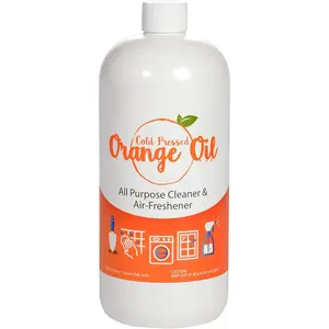 Cold Pressed Orange Oil Concentrate- 32 oz (with D-Limonene), Concentrated Cold Pressed Orange Oil Blend - -Purpose Citrus Cleaner and Degreaser Blend