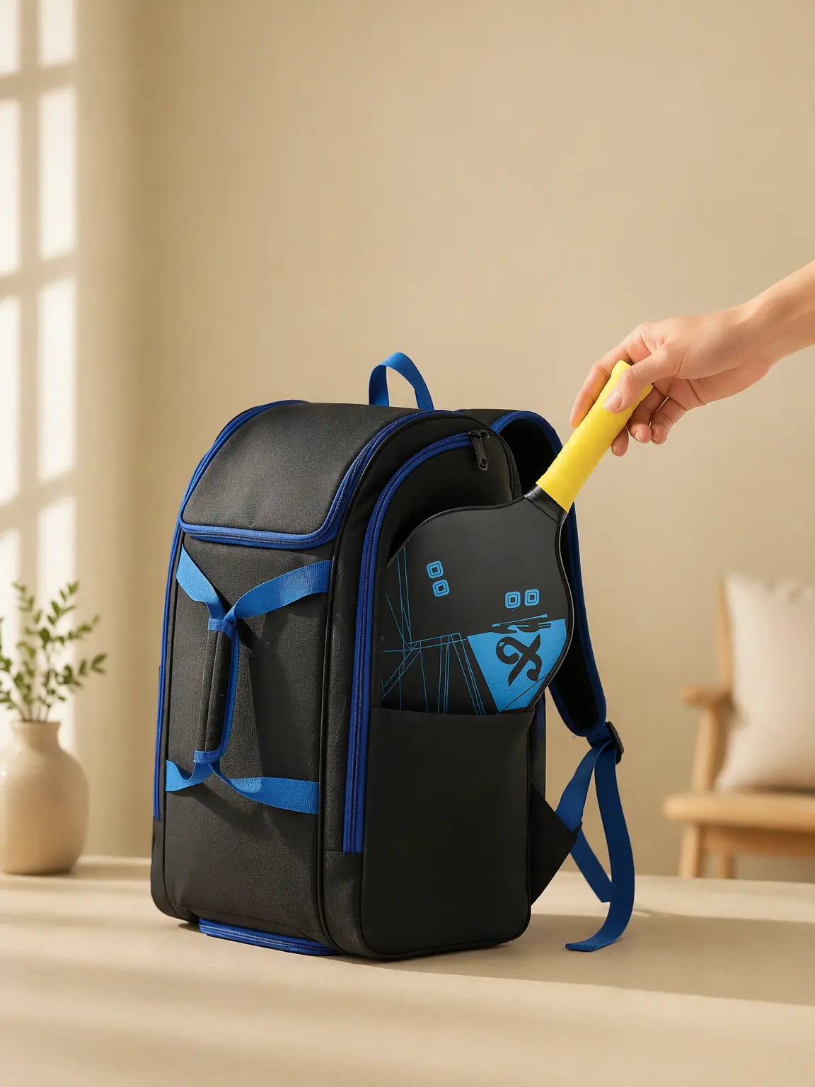 NEW 2-in-1 Racket Laptop Travel Backpack for Women Men with Independent Shoe Compartment, Pickleball Paddle Tennis Sports Handbag, Gym