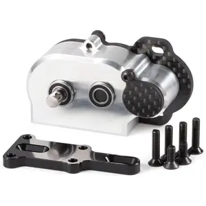 NOD Transmission Tiny LCG Gearbox,LCG Transmission,Machined Ultralight LCG Transmission Tiny Gearbox with Slidable Shim for Straight Axle Axial AR44 AR45 Enduro Vanquish F9 F10 (Silver)
