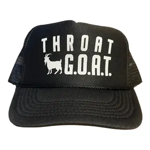 Funny Trucker Hats Throat G.O.A.T. Adjustable Mesh Snapback Trucker Hat for Women & Men – Adult One Size Fits Most 21–24 in – Perfect for Bachelorette Parties & Gifts