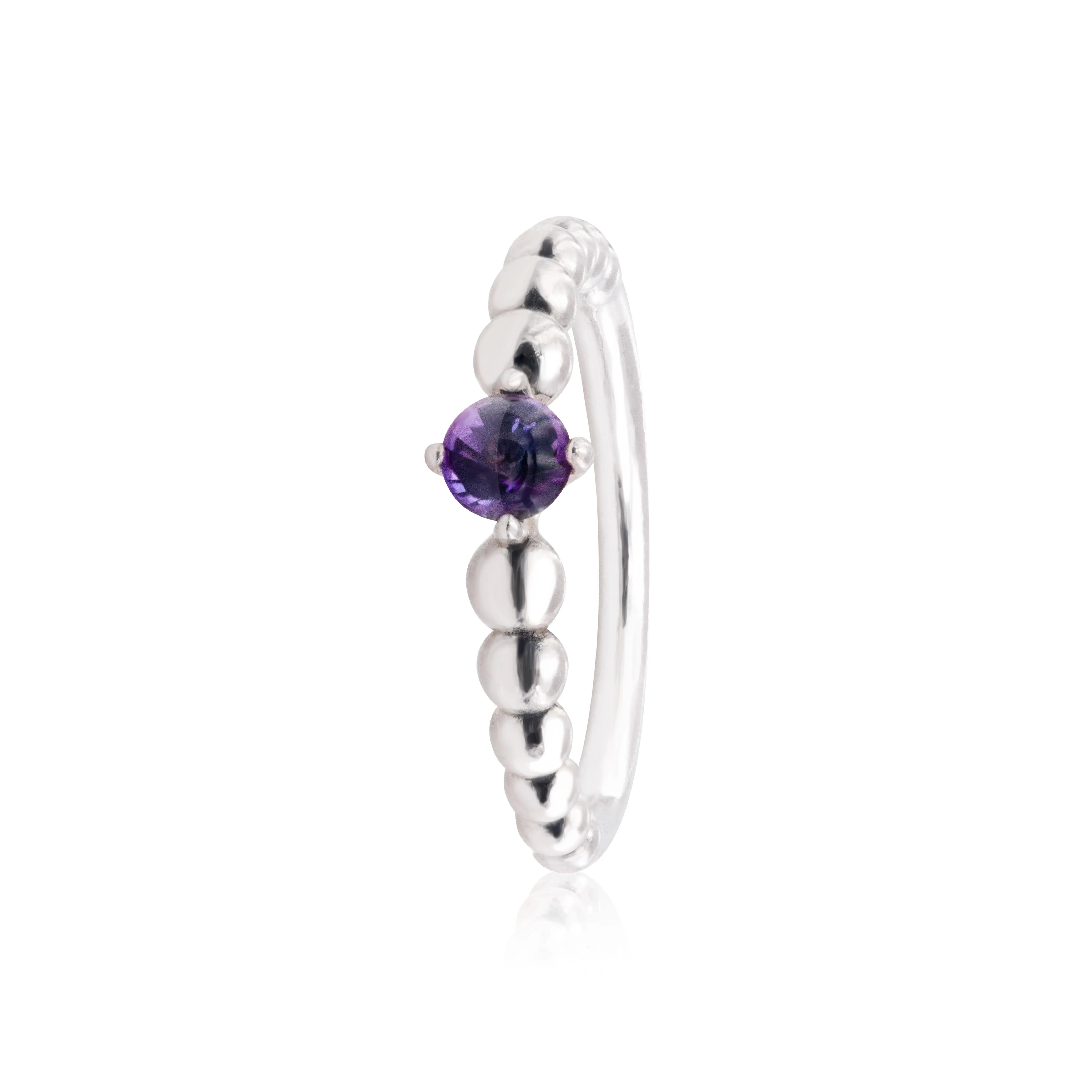 PANDORA February Purple Beaded Ring 198867c03-52