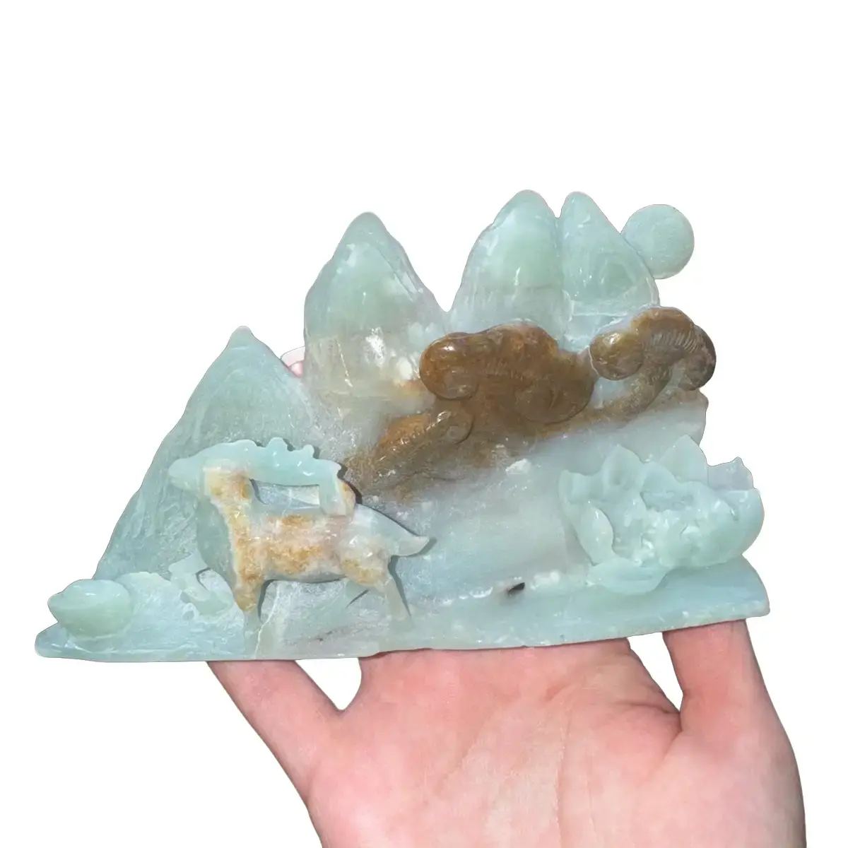 Caribbean Blue Calcite Carving