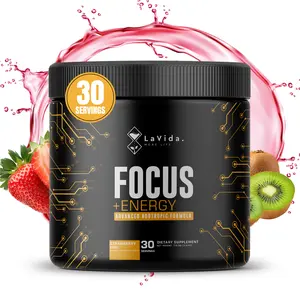 Clean Energy Nootropic Pre-Workout Supplement - Low Stim, Focus Enhancer - No Jitter, Sugar-Free - Strawberry Kiwi - 30 servings