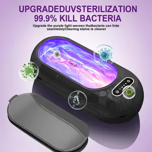 Ultrasonic Jewelry Cleaner,Portable USB Makeup Brush Cleaner，Automatic Makeup Brush Cleaning Tool, Fast & Efficient Deep Cleaning, Portable for Travel & Home Use, 48KHz Ultrasonic Cleaner Machine for Jewelry, Eyeglasses, Rings, Watch Strap, Dentures-Dual