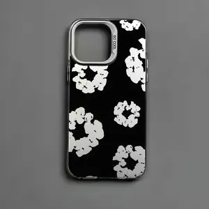 Black Flower Luxury D-Denims T-Tears Phone Case For iPhone17 16 15 14 13 12 11 mini Pro Max X XR 8 Plus Anti Fall Matte Back Cover/i̇phone 16 pro max cases/phone case 2 douglas/phone case austin olivia 2/brooke and jubal phone cases 2 lora and mike