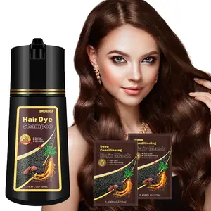 Dark Brown Hair Dye Shampoo 3 In 1, 100% Gray Hair Coverage, Instant Natural Hair Color for Women & Men Salon-Grade Root Touch-Up - Lasts 30 Days, Beginner-Friendly, 500ml