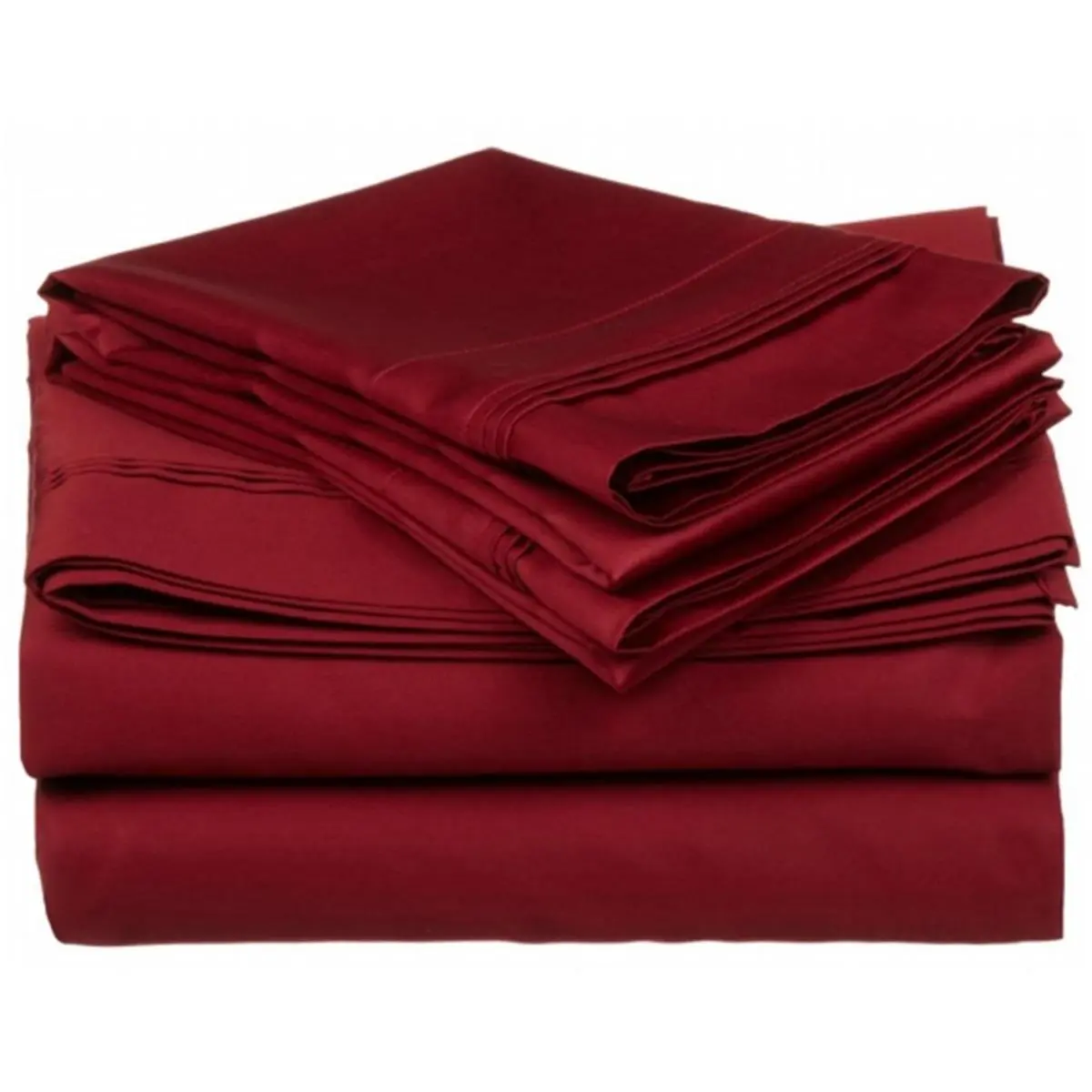 212 MAIN Egyptian Cotton Solid Sheet Set - 650 Thread Count, Soft Texture, California King Size for California King Bed, Burgundy