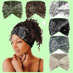 6 Pieces Bohemian Wide Headbands Sports Headscarf, Women's Yoga Sweatband, Breathable Fitness Hairband, Suitable for Running and Fitness Bandana Zigzagheadband