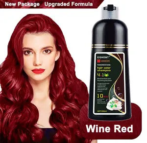 EISHOWT-Hair Color Wine ﻿Red -4-In-1 Long Lasting 500G Cleanser Cleansing Comfort Smooth Conditioner Gentle Haircare hair dye shampoo