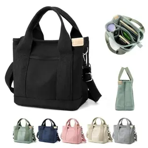 RIVERICH Canvas Tote Bag for Women, Crossbody Bag, Shoulder Bag with Zipper and Compartment for Work Travel Office Daily Use