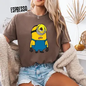 Comfort Colors Stuart Minion Crazy Hair Dizzy Funny Graphic T-Shirt | Despicable Me Kids Youth Tee Toddler Shirt | Monday Mood Cartoon Gift T2F