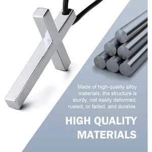 Cross Hanging Ornament for Rear View Mirror, Cross for Car Mirror Hanging, Universal Car Mirror Hanging Accessories (Silver)