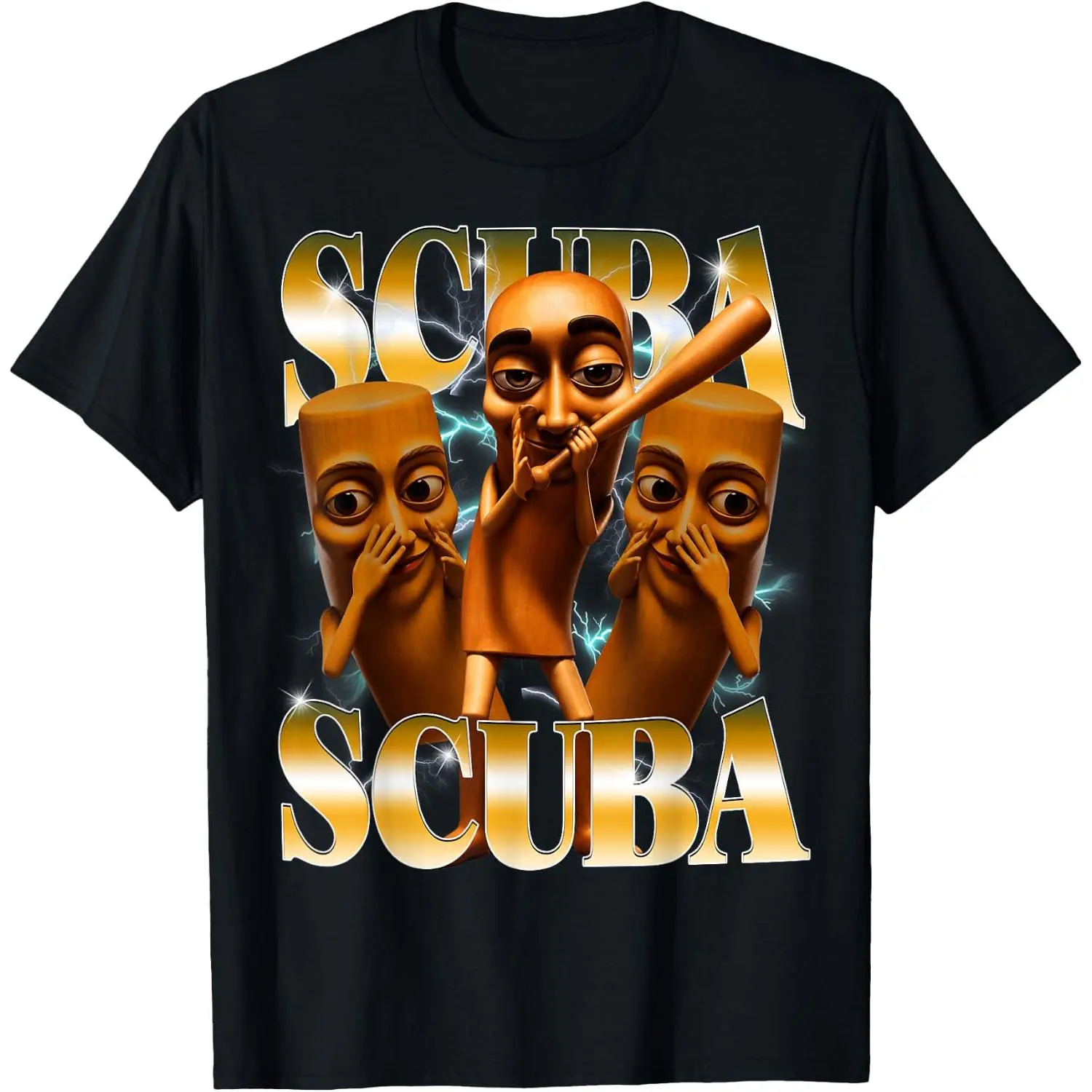 Scuba Tung Tung Sahur Stupid Dance Y2K Brainrot Meme T-Shirt