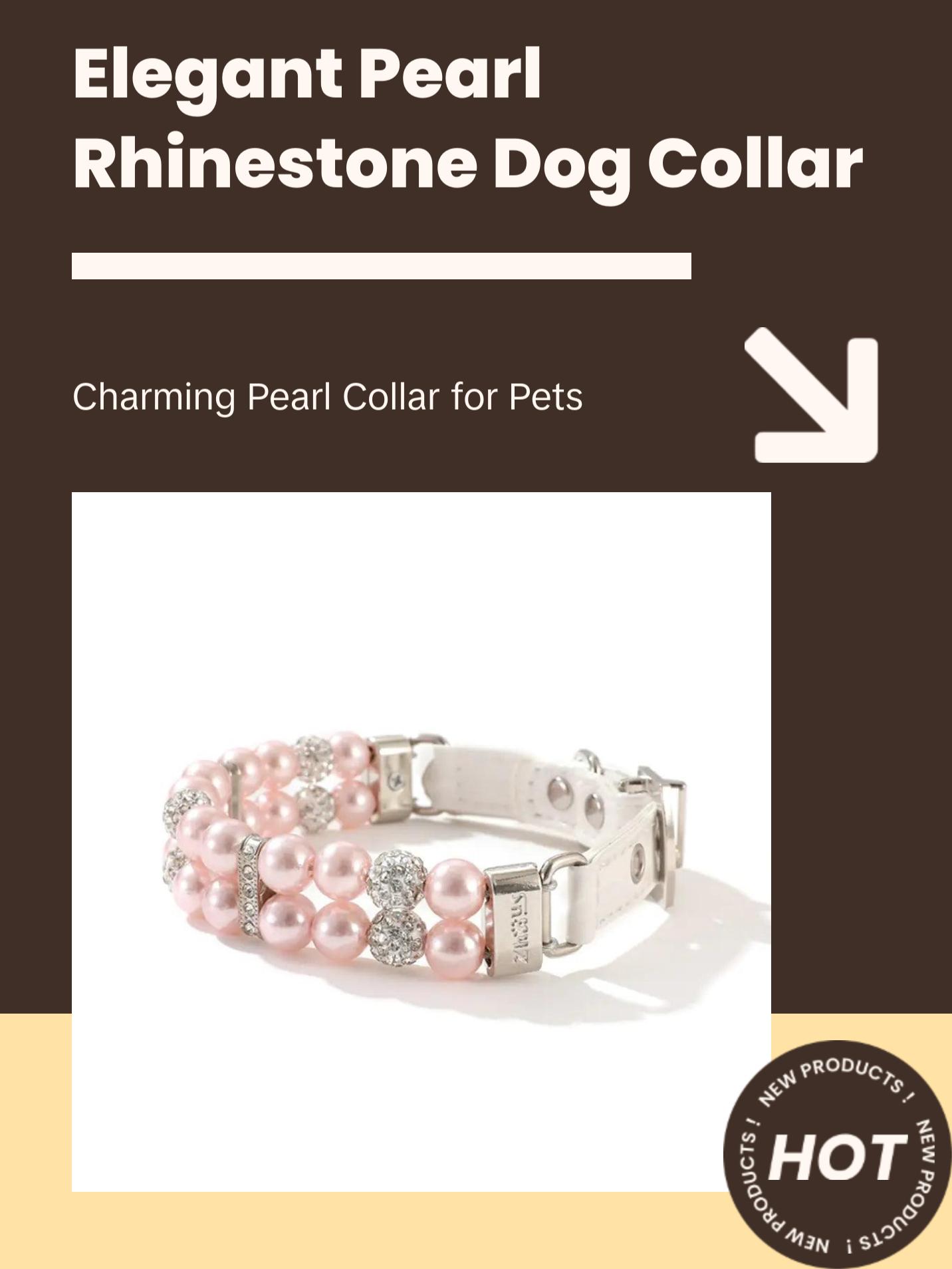 Pearl Pet Collar Artificial Pearls Rhinestone Dog Collar Pearl Pet Collar Artificial Pearls Rhinestone Dog Collar
