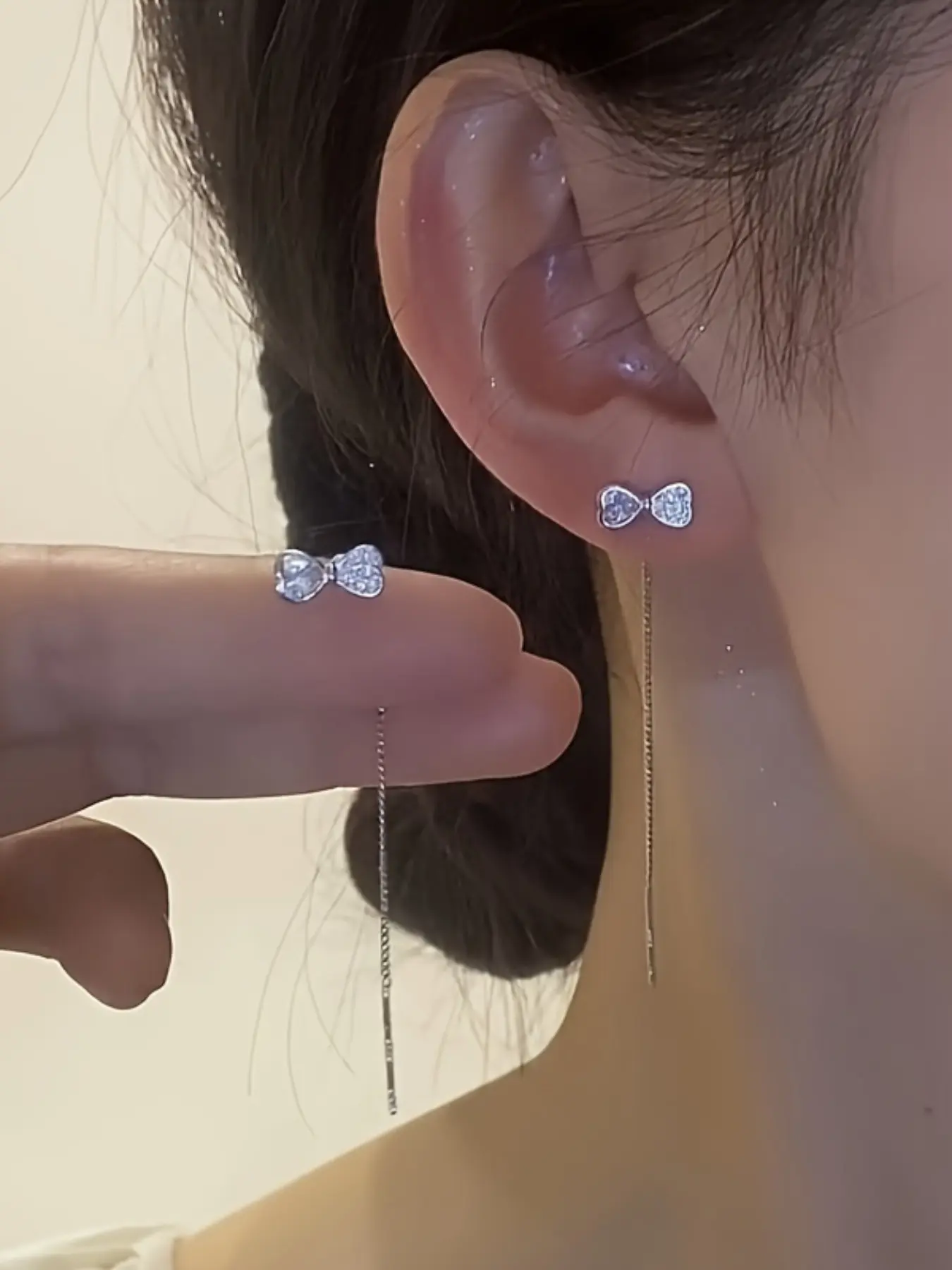 Elegant Bowknot Zircon Inlaid Dangle Earrings for Women, Casual Alloy Ear Studs, All Season Jewelry Gift, Unique Halloween Accessories