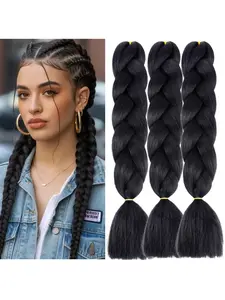 3 Bundle False Hair Dreads Ponytail African Big Braids Gradient Color Single Color High Temperature Fiber Long Hair Extensions Braid