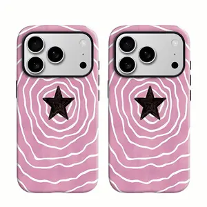 Pink Swirl Star Phone Case — Compatible with Samsung S26/S25/S24/S23/S22/S21 and iPhone 17/16/15/14/13/12/11 Phone Cases. Stylish and durable design, ideal for everyday use and gift giving.
