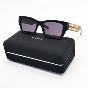 Givenchy Novelty Sunglasses - Iconic Designer Style with Bold Black Frame & Gold-Tone Accents for Everyday Wear & Stylish Gifting
