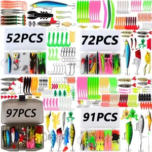Complete Fishing Lure Set with Storage Box, Soft and Hard Baits Included, Ideal for Beginners, Perfect Gift for Holidays