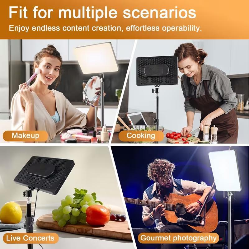 10" LED Square Light Panel with 63" Extendable Stand 3 Color 2200-4500K Studio Lighting for YouTube/TikTok/Instagram Content Creation, Dimmable Brightness, USB Powered, Soft light（1PCS）#valentine's#new years