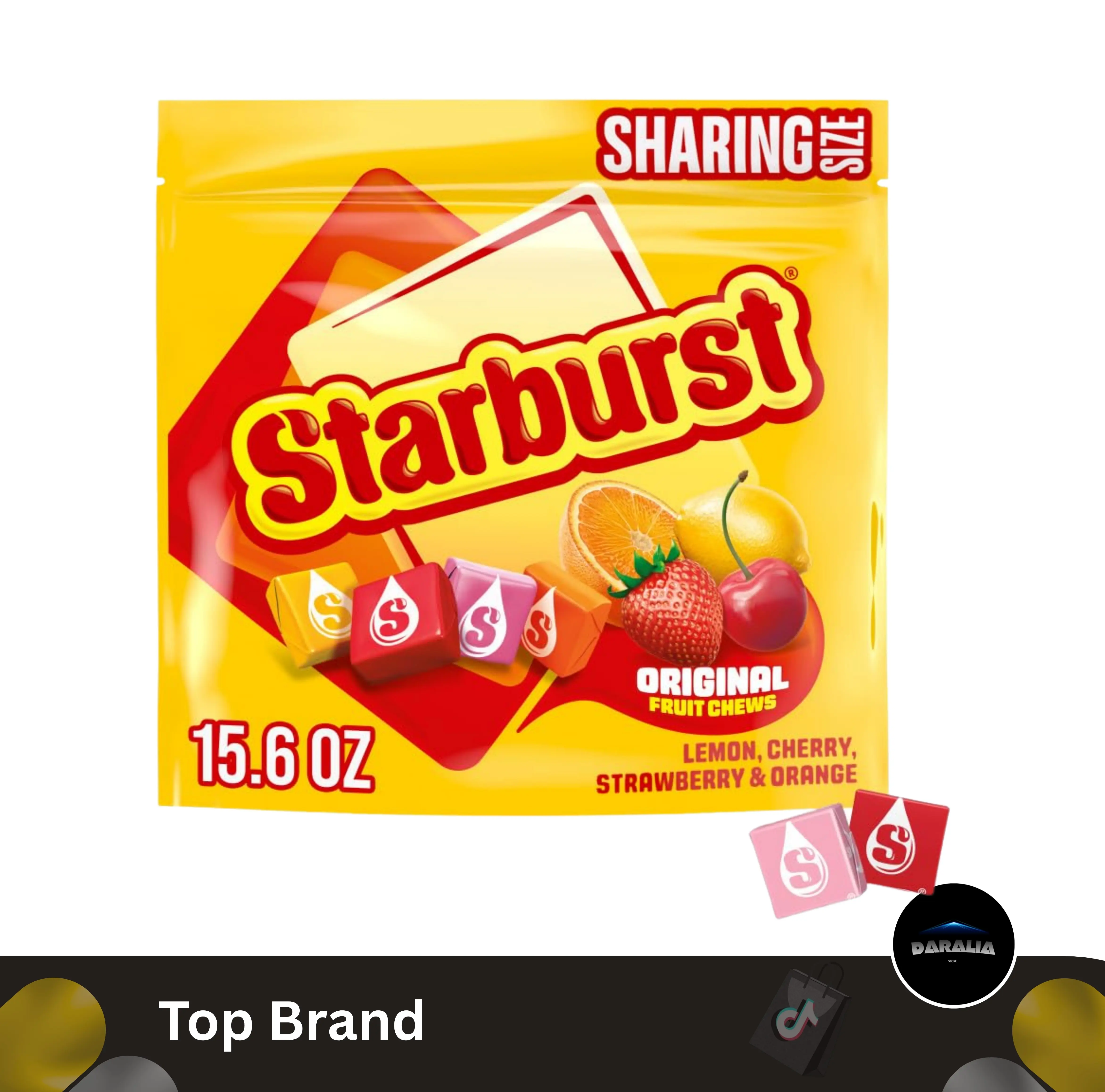 Starburst Chewy Candy, Sharing Size, Individually Wrapped Fruit Chews Candy, 15.6 Oz Resealable Bag