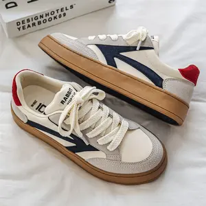 2024 Men's Retro Style Skate Shoes - Low-top Korean Trendy Sneakers, All-season Canvas Upper, Rubber Sole and Insole, Lace-up Round Toe Design, Suitable for Daily Casual Wear and Rollerblading