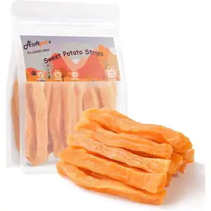 ASMPET Sweet Potato Dog Treats, Healthy Natural Low Fat Grain Free Treats, Gluten Free Vegetarian Snack Gift for Small Medium & Large Dogs, Vegan Dog Chews 10.6 oz