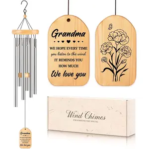 Gifts for Grandma, Grandma Birthday Gifts, Grandma Wind Chimes, Best Christmas Mothers Day Thanksgiving Present for Grandmother, Nana, Granny, 25.5 inches, Silver