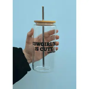 Cowgirl'n is Cute Glass Cup