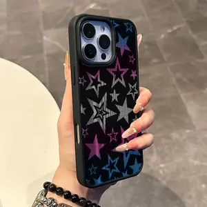 Chic Magnetic Case for iPhone11/12/13/14/15/16/17/promax Gradient Star Pattern MagSafe Ready, Anti-Slip, Ultra Thin | Aesthetic Touch for Daily Use