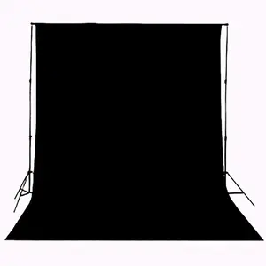 Background Solid Black Backdrop Muslin Portrait Background Screen for Photo Backdrop Video Photography Studio(5x7ft, Black)