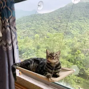 Cat Window Sill Sunbathing Set, Fabric Hammock-Style Bed for the Home, Space-Saving Design, Weight Capacity 44 lbs, Suitable for Cats of All Sizes, Cats