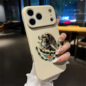 Mexican Golden Eagle Badge Flag Soft&Flexible TPU Silicone Phone Case For iPhone 17 Pro Max AIR 16 15 14 13mini 12 11 Plus XR XSMAX Cases For Samsung Galaxy S26 Ultra S25 Edge S24 S23 S22 Plus  Durable|Shockproof|Full Camera Protection