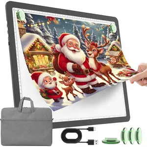 Rechargeable A3 Light Pad with Carry Bag for  Painting, Ultra Bright Tracing Light Box for Drawing,  Lightbox for Tracing and Drawing, Cordless  Art Light Board (Black)