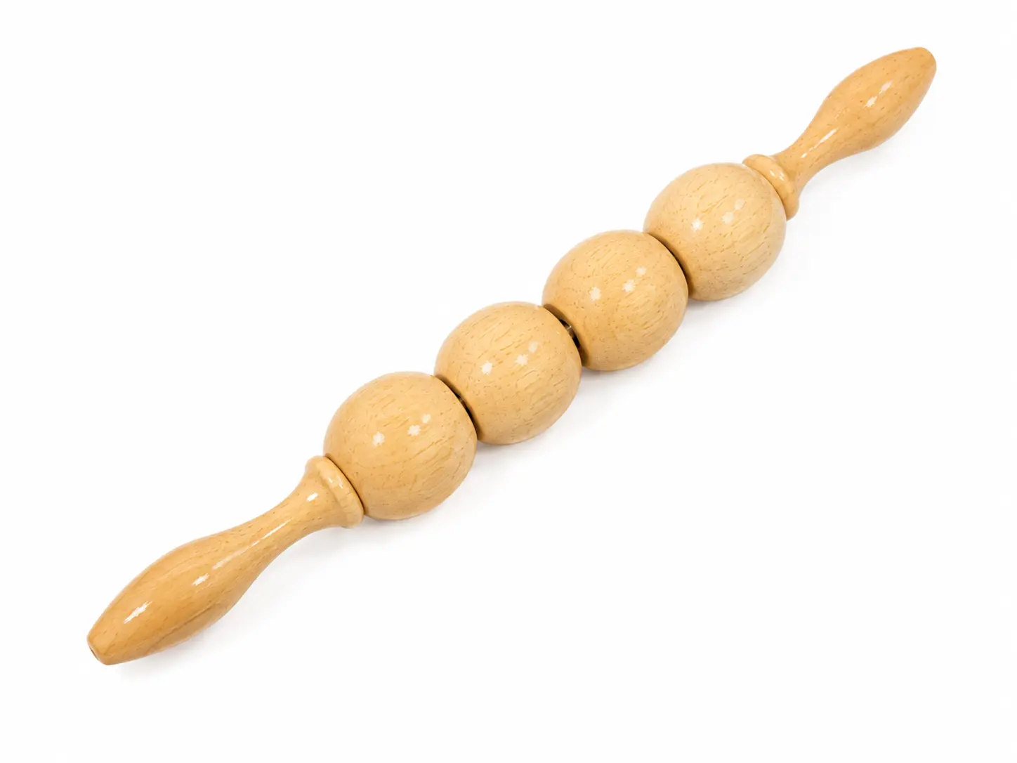 4-Ball Wooden Massage Roller, Ergonomic Body Sculpting Tool for Wood Therapy, Lymphatic Drainage, and Muscle Tension Relief, Body Care