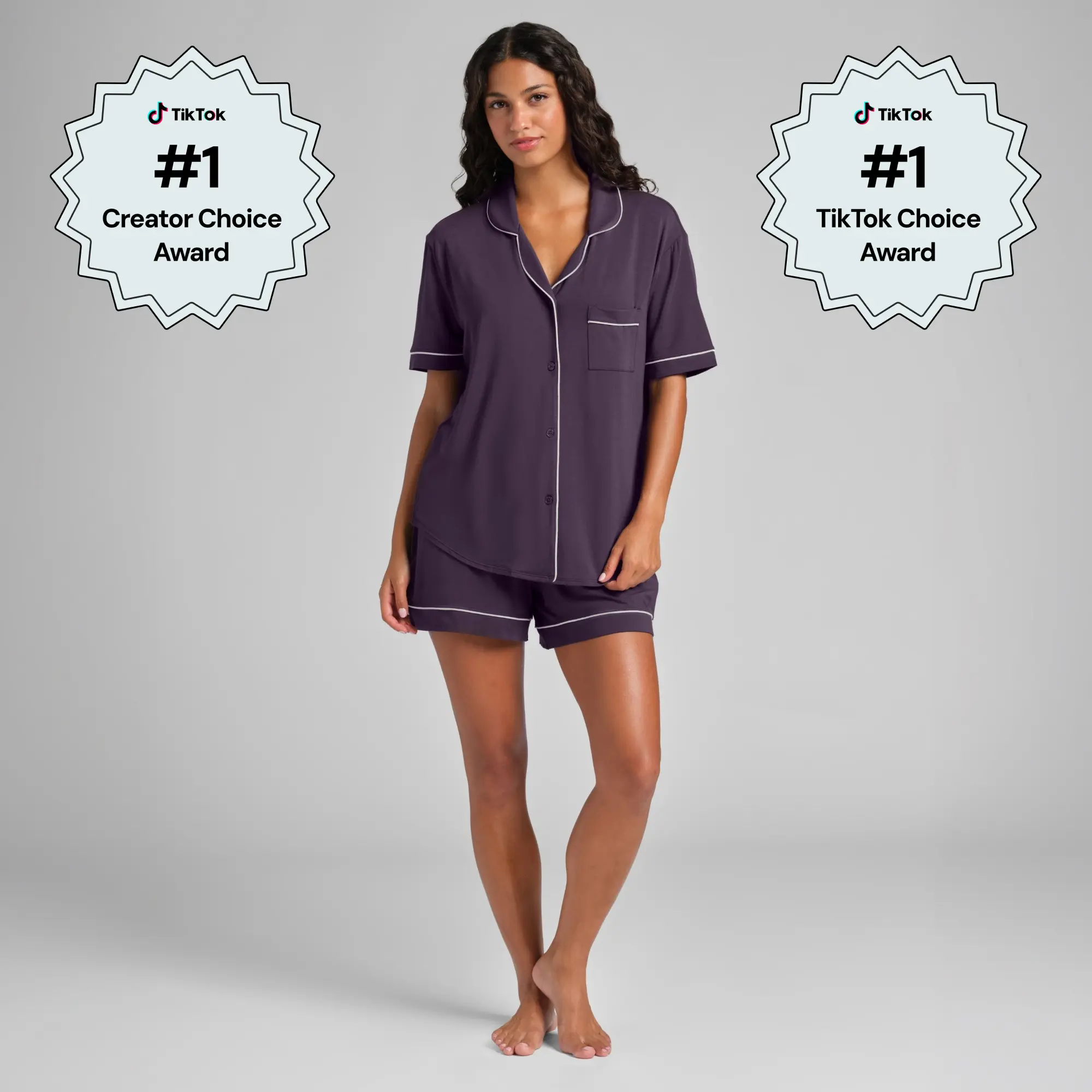Comfrt | Luna Lounge Short Sleeve PJ Set | Jersey Knit Short Sleeve Matching Pajama Set