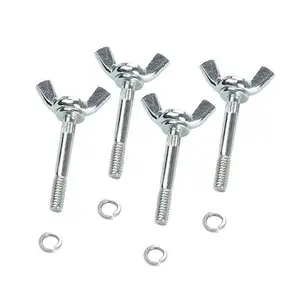 4 Packs Drywall Stilts Wing Bolt Replacement Kits, Stilts Replacement Accessories Wing Nut Kit, Iron Galvanized Wing Butterfly Screws Bolts for Drywall, Construction, Painting, Tripod