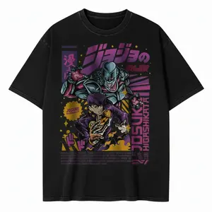 Josuke Higashikata JoJo’s Bizarre Adventure Vintage Graphic Tee - Casual Cotton Crewneck Shortsleeve Fitted Print Streetwear S-3XL