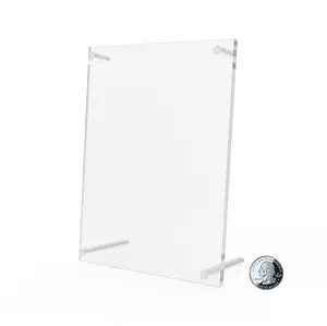 FixtureDisplays® 4 x 6 Acrylic Sign Holder with Standoff Hardware, Acrylic Photo Holder 19007 19007