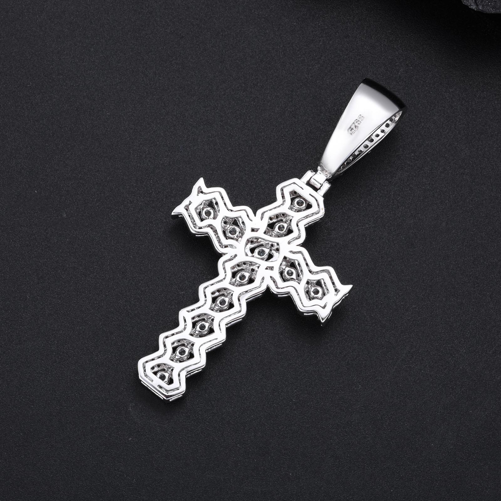 【#P794】Cross Pendant UCCIYO Lab-Created Moissanite S925 Sterling Silver Moissanite Pendant Necklace For Women Men Hip Hop Jewelry Gift