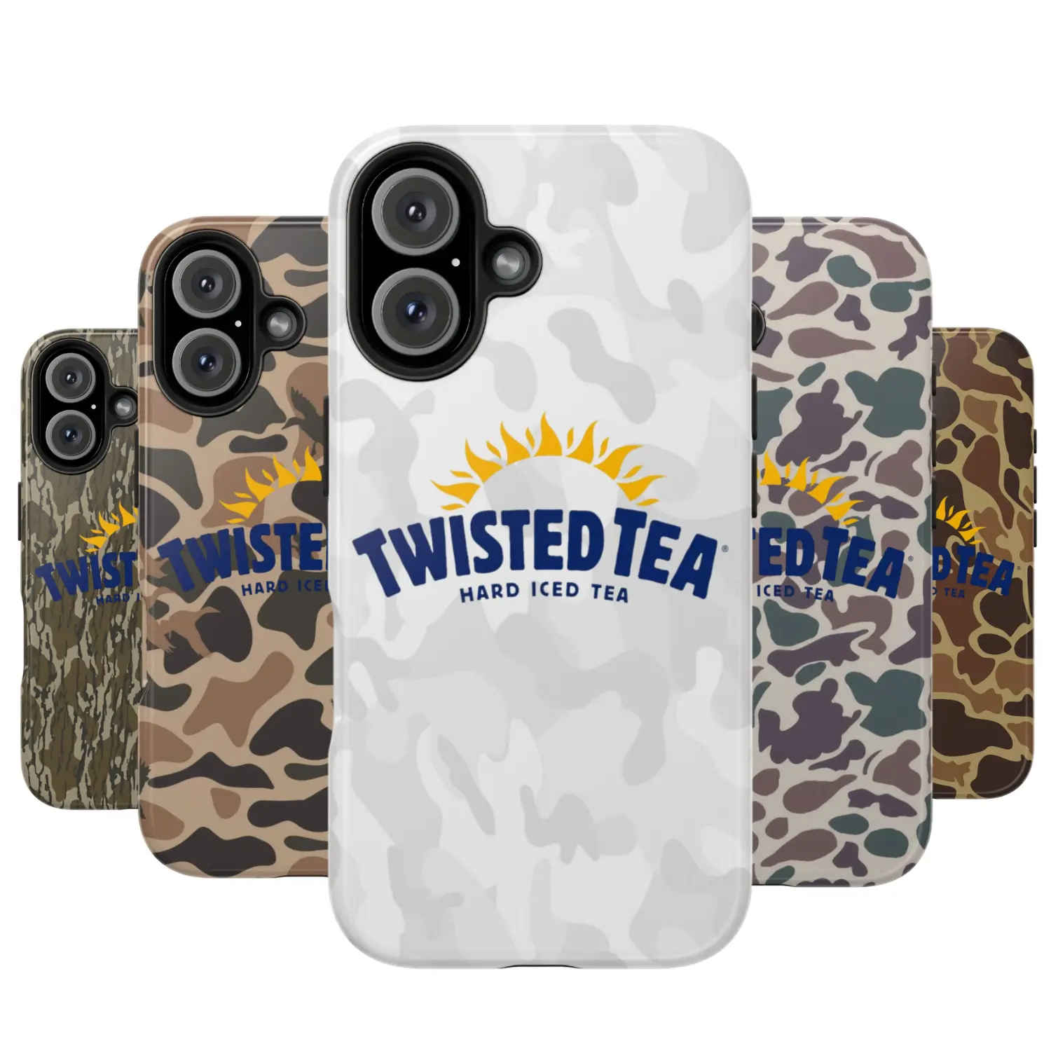 Camouflage Twisted Tea Original Hard Iced Tea Phone Case, Keep It Twisted Aesthetic For iPhone 17 16 15 14 13 12 11 X 8, Unique Accessories, Durable, Gifts