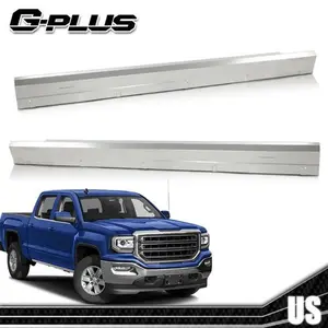 Chrome Rocker Panel Pair - Car Decorations, Exterior Trim Accessory for 2014-2018 Chevy GMC Silverado Sierra Extended Cab Pickup Trucks