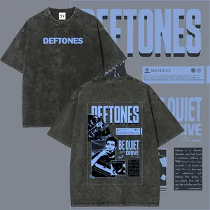 deftones S~5XL Oversize Unisex Washed T-Shirt for Women and Men's Unisex Fit Batik Cotton Oversize Streetwear Menswear  Super Soft Pre-Shrunk