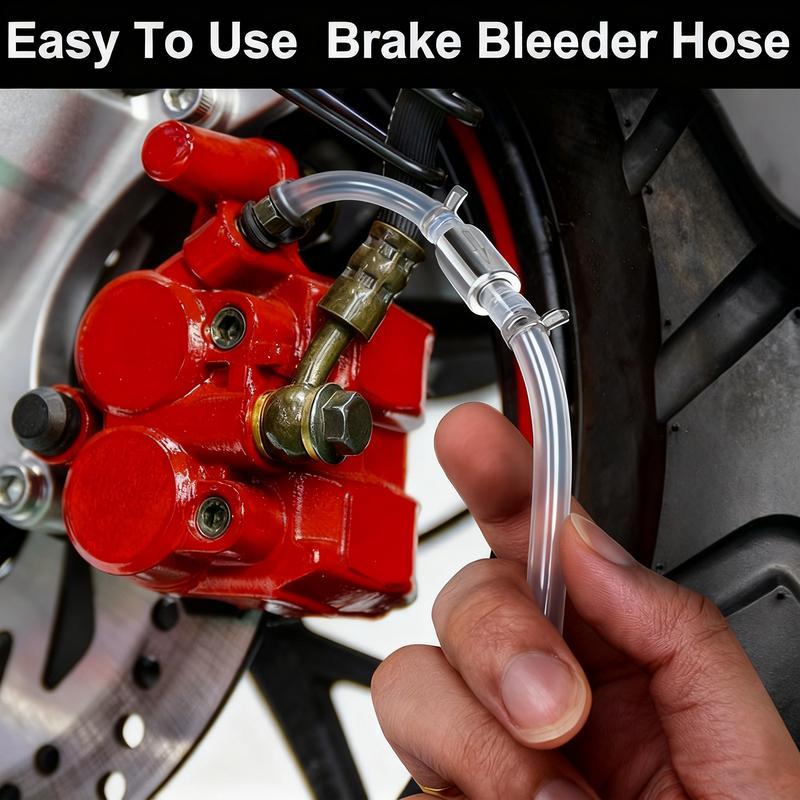Car Brake Bleeder Hose Kit with One Way Check Valve,Durable Brake Fluid Bleeder Hoses Replacement,Universal Brake Bleeder Tool Car Accessories for Car Motorbike Bike