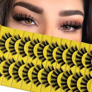 10 Pairs 3D Fluffy False Eyelashes Messy Thick Dramatic Lashes Clear Band Soft Reusable Eye Lashes Cosmetic