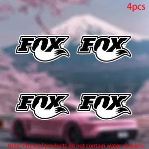 Fox Racing Stickers Set, Durable Vinyl Car Decals for Doors Windows Laptops Furniture Bumpers, 4pcs Vehicle Accessories Sticker for Cars
